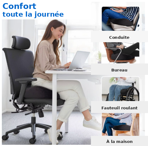 Coussin ergonomique gel & mémoire de forme